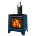 Ethos Phoenix freestanding wood fire in Dark Blue finish designed for modern New Zealand homes