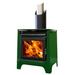 Ethos Phoenix freestanding wood fire in Forest Green finish with patented EconAir technology