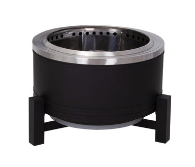 Kent Dunstan Black fire pit with silver interior front top