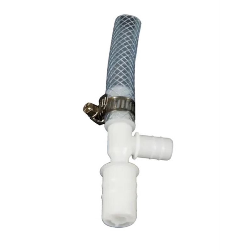 Separett ejector tank hose connection and discharge setup