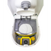 Separett Tiny internal view showing urine separation system and waste container