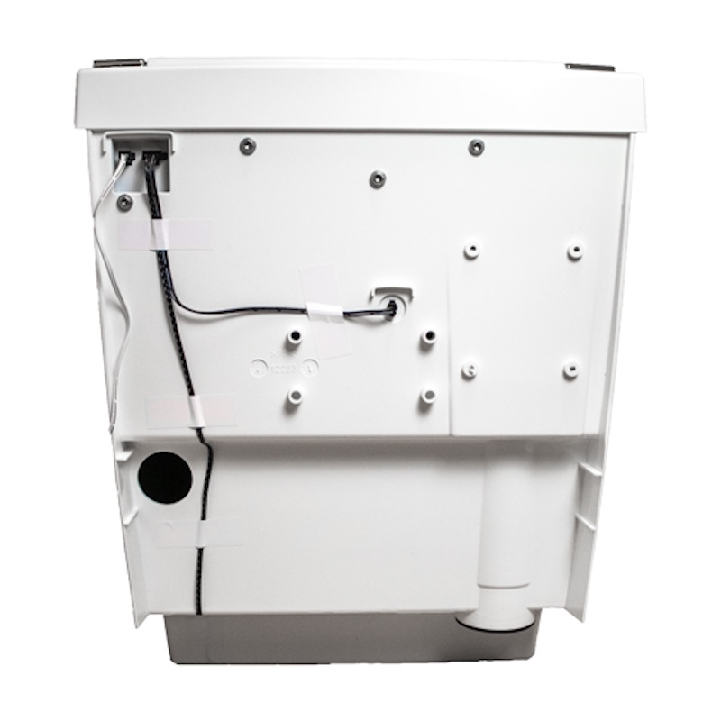 Separett Tiny rear view showing ventilation and connection points